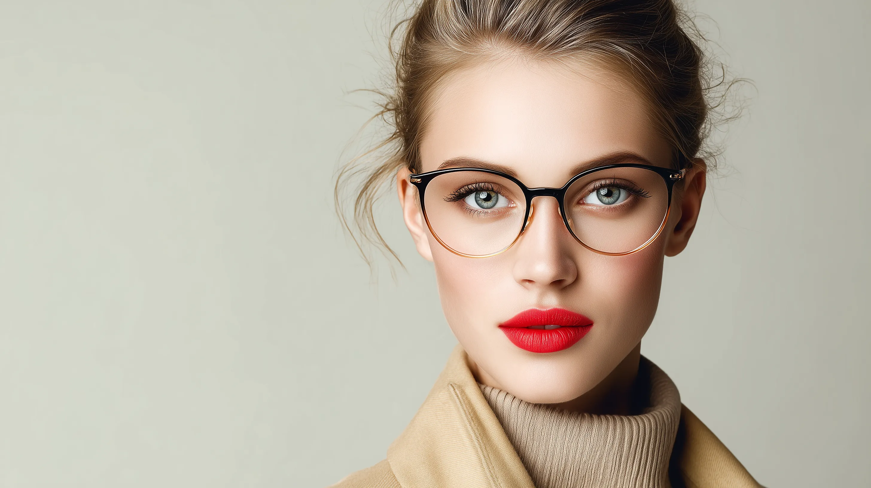 Portrait of stylish woman with glasses