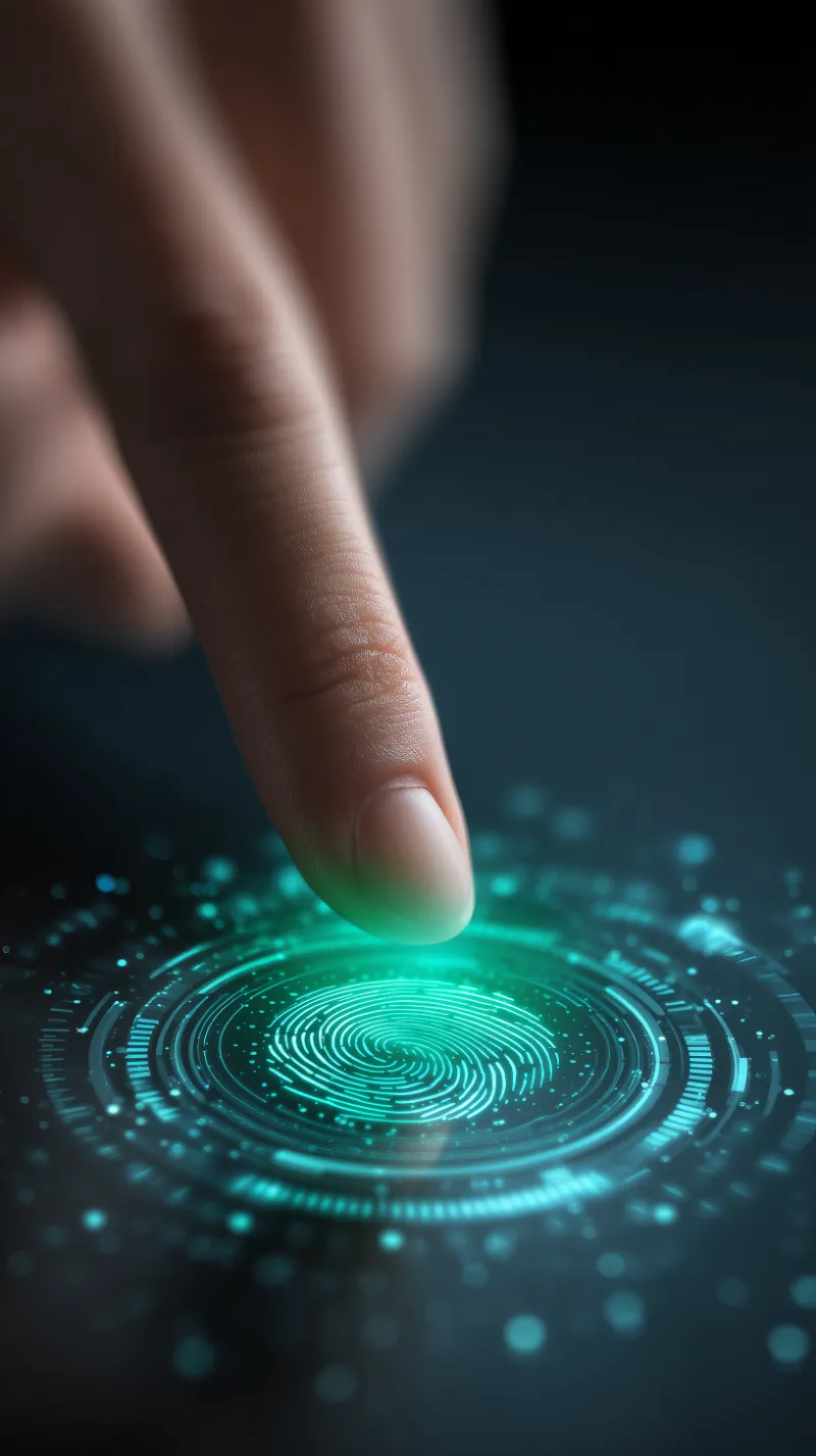 Finger Activating Digital Biometric Scanner
