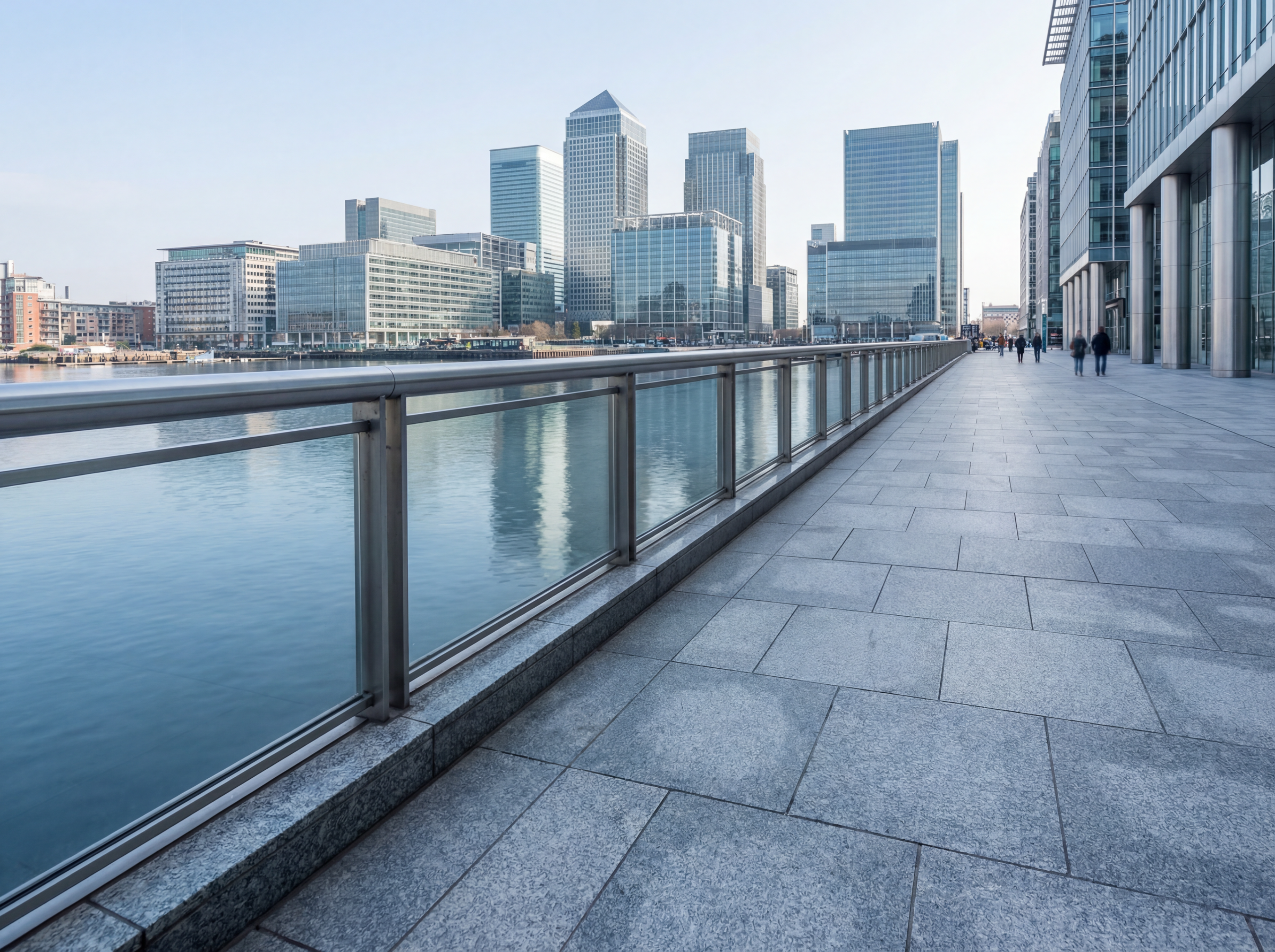 Modern waterfront city business district