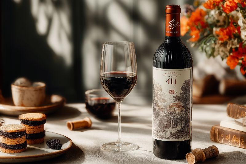 Guest seated at dinner with wine