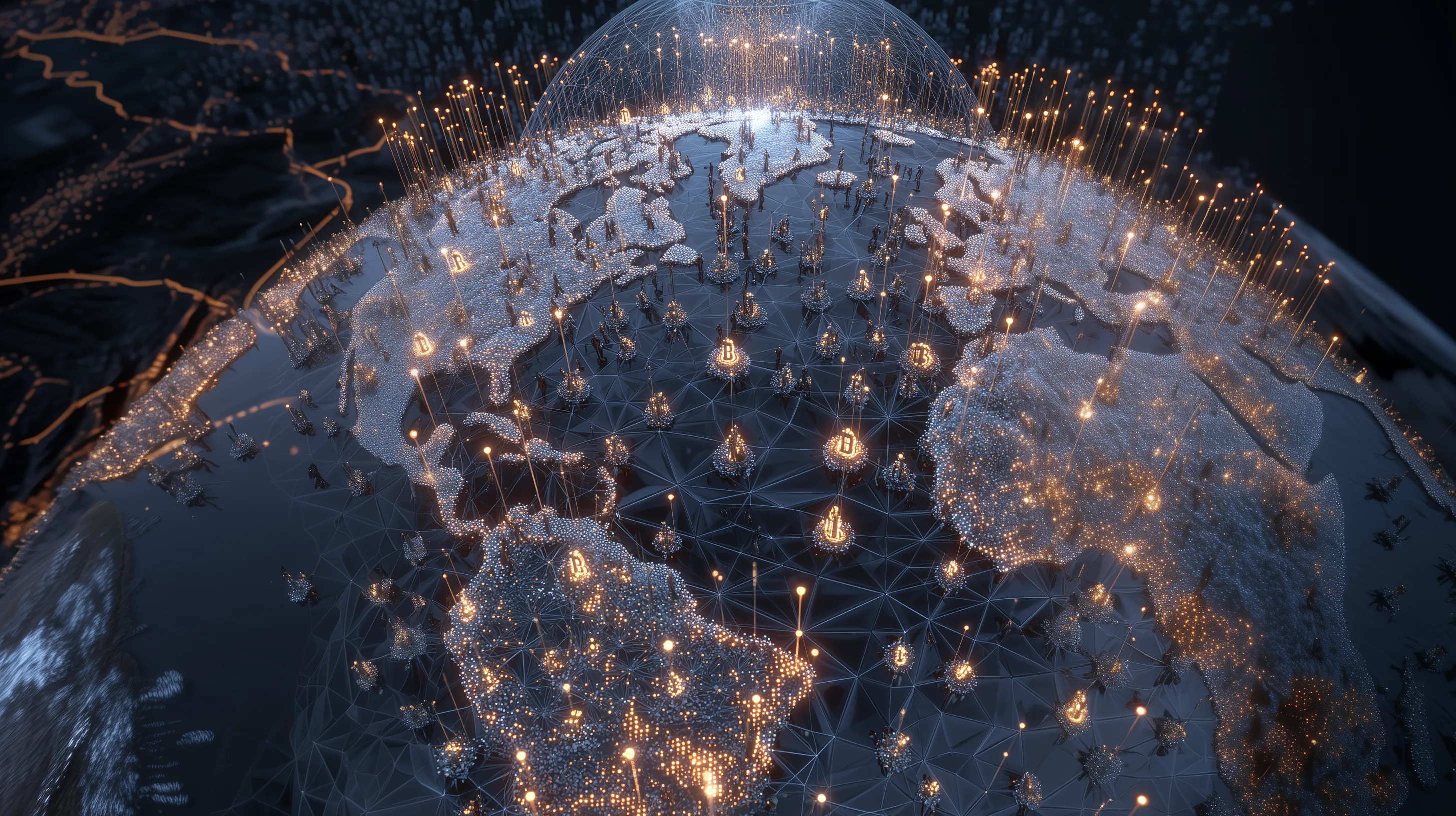 Arcus neural network visualization showing interconnected AI nodes and intelligent automation pathways for business transformation