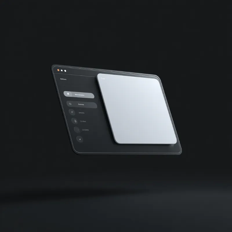 Minimal Floating UI Glass Panel Mockup