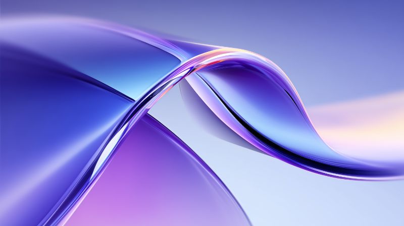 Abstract glassy wave in blue and violet gradient