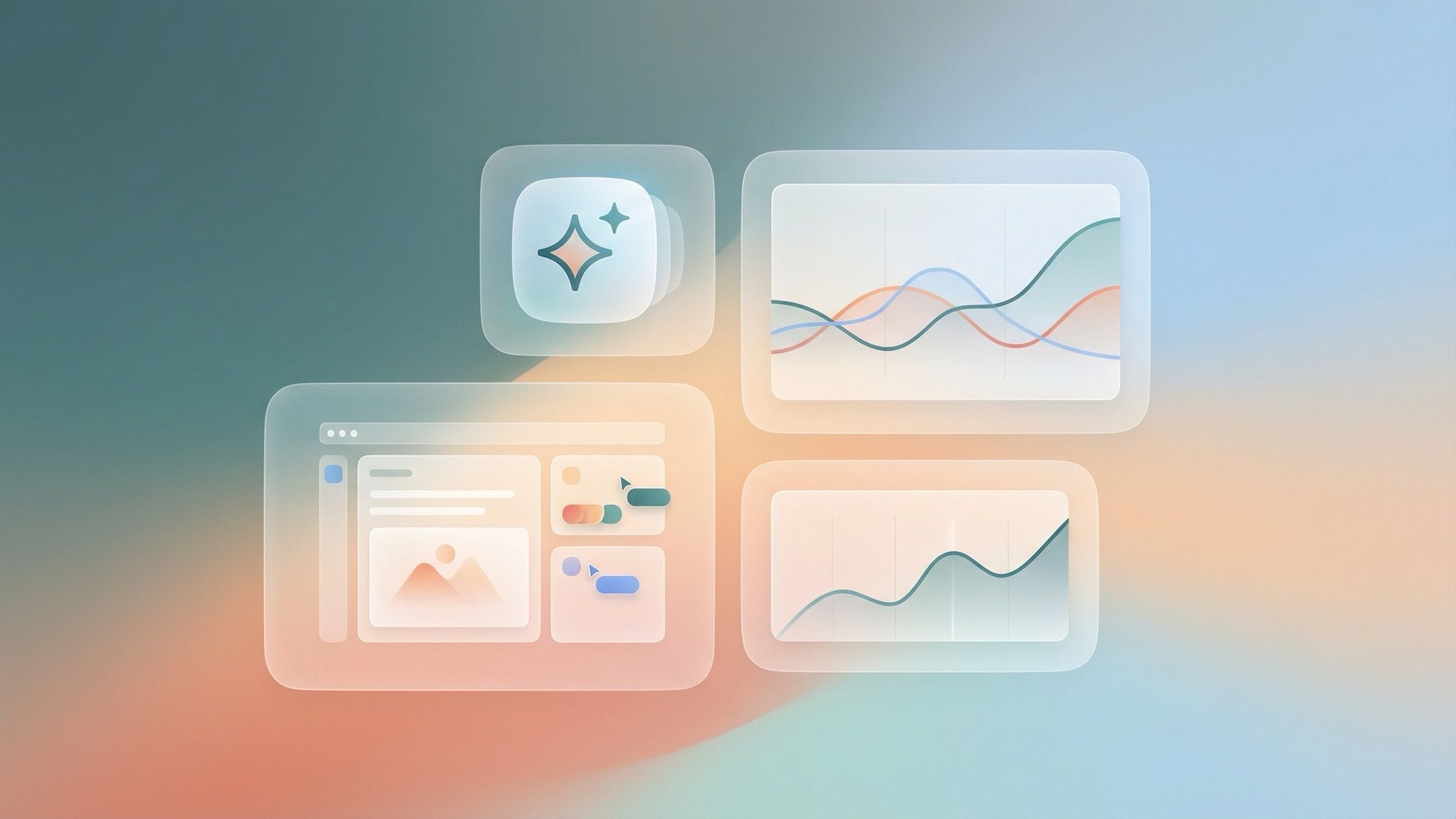 Soft pastel analytics dashboard illustration