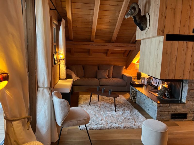 Cozy Modern Alpine Cabin Living Room