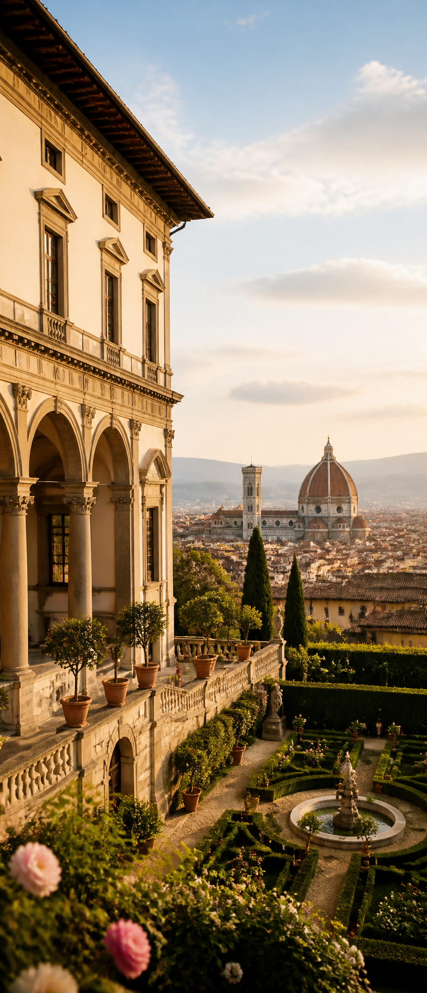 Scenic View of Florence Duomo from a Renaissance Garden