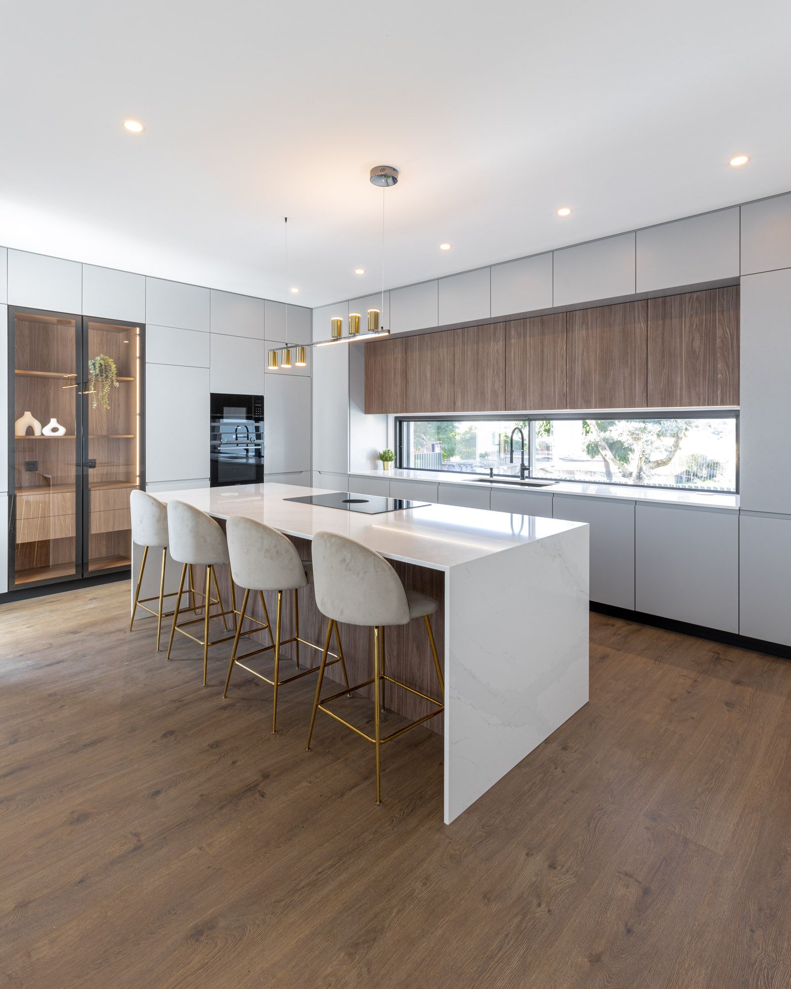 Elegant home interior with high ceilings