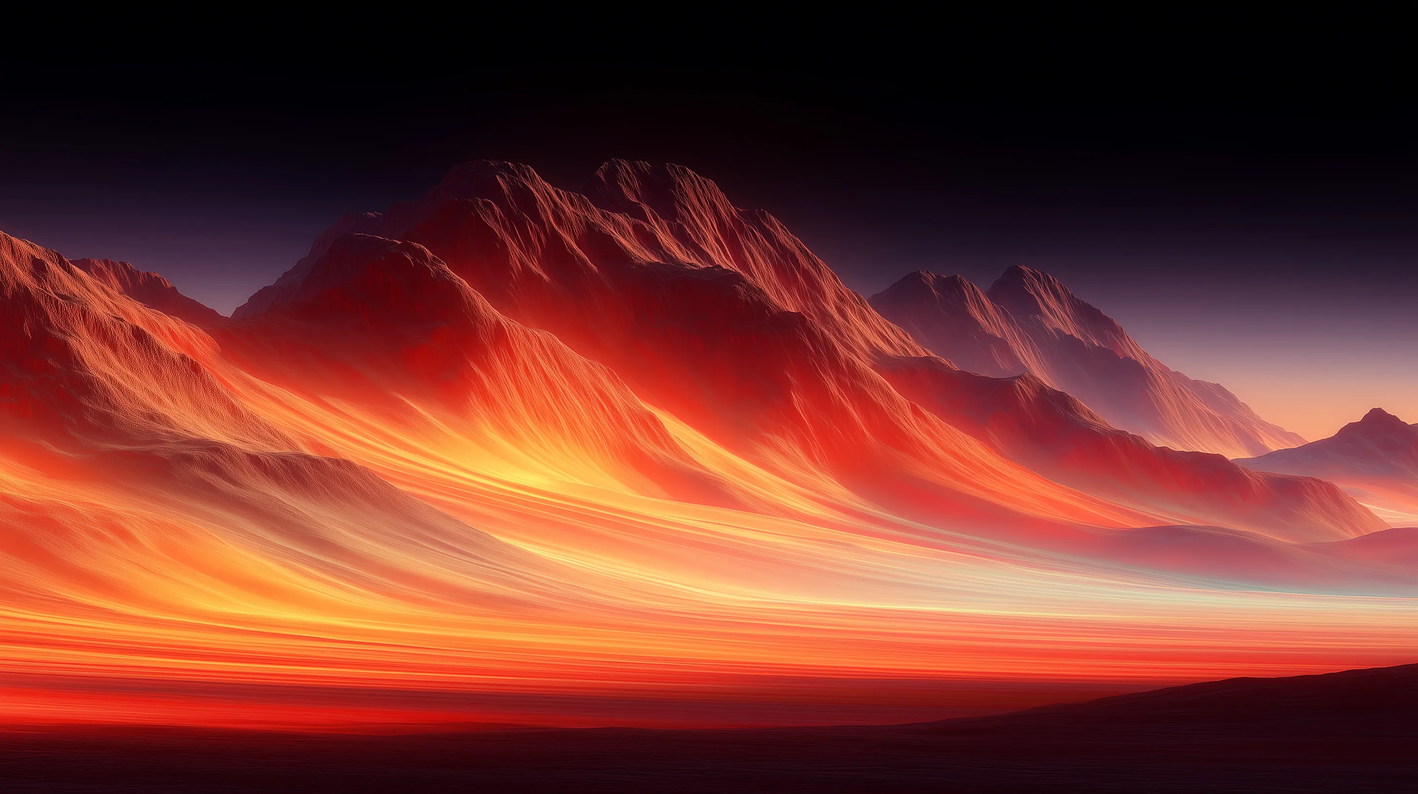 Glowing Abstract Mountain Landscape