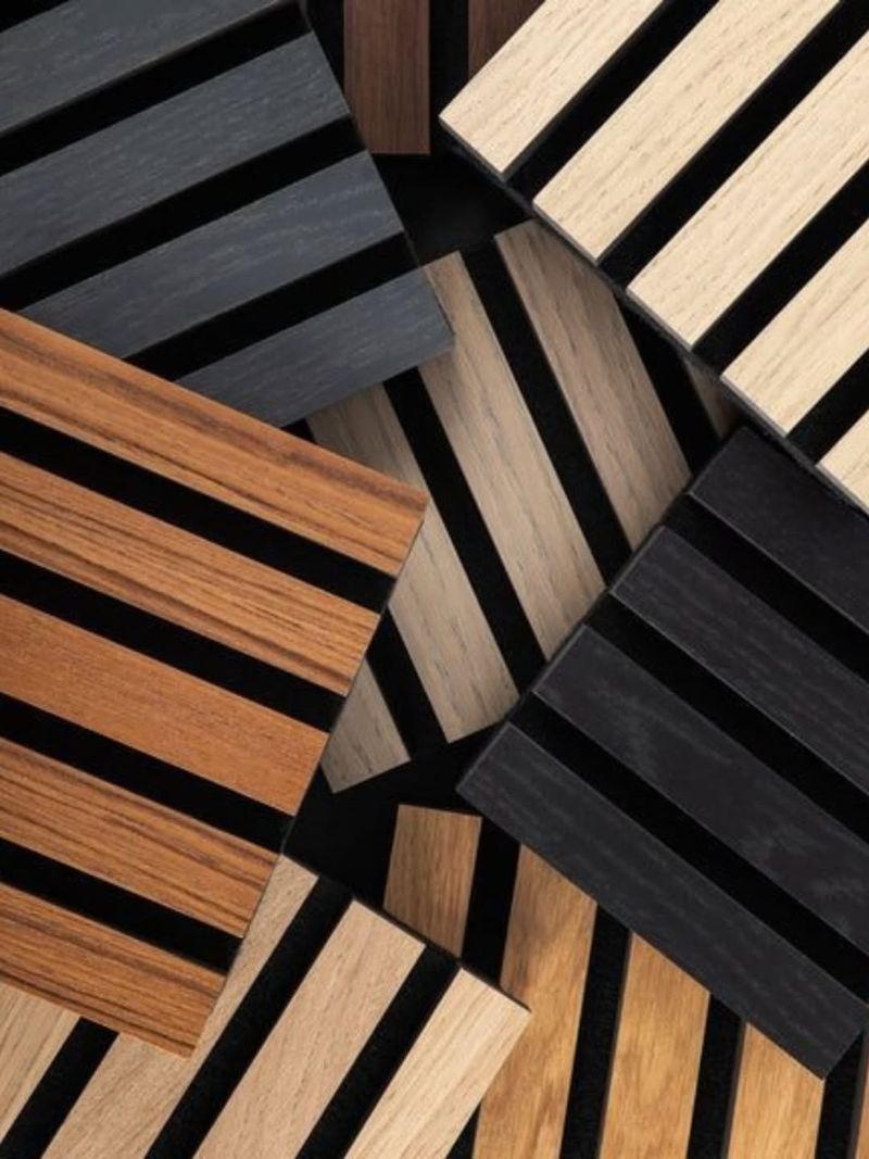 Pared con panel varillado estilo escandinavo