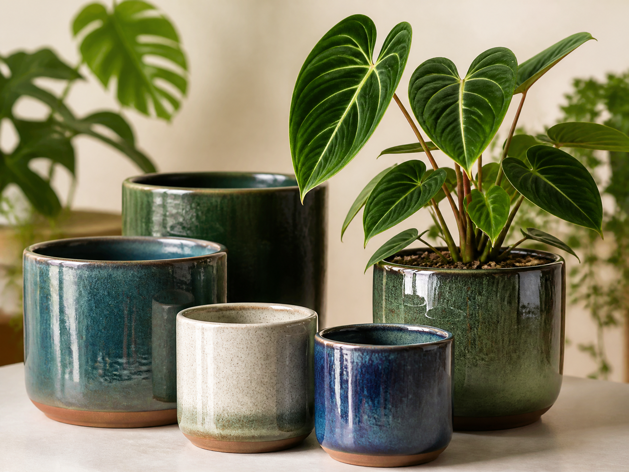 Glazed pots