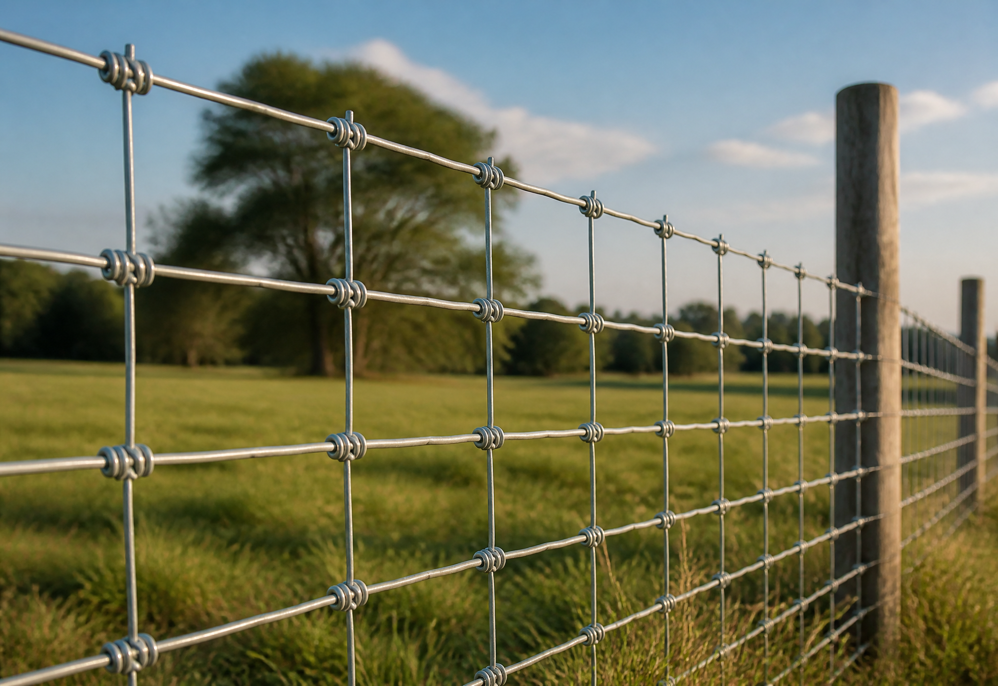 Woven wire fence