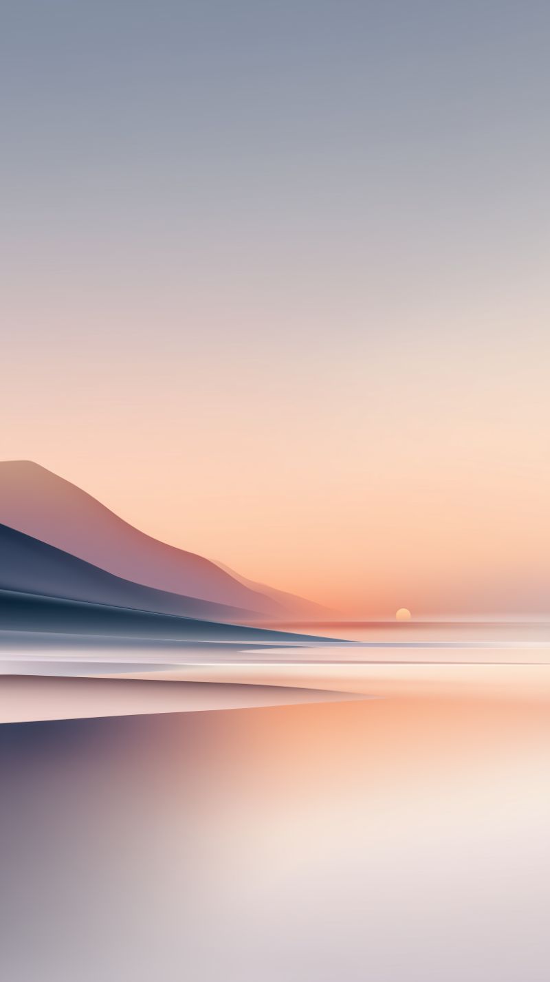 Minimalist pastel seascape at sunrise