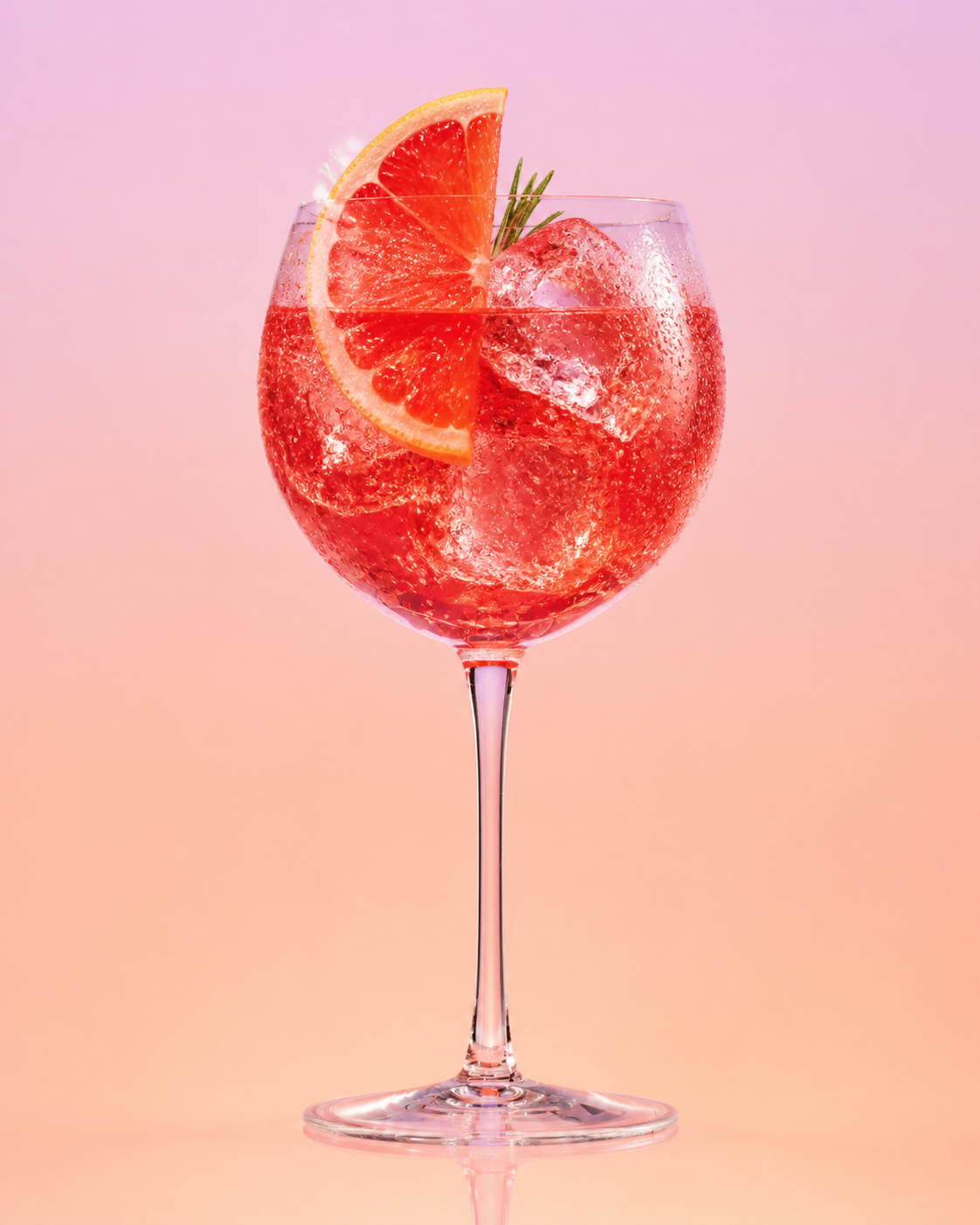 Grapefruit gin tonic cocktail with grapefruit garnish