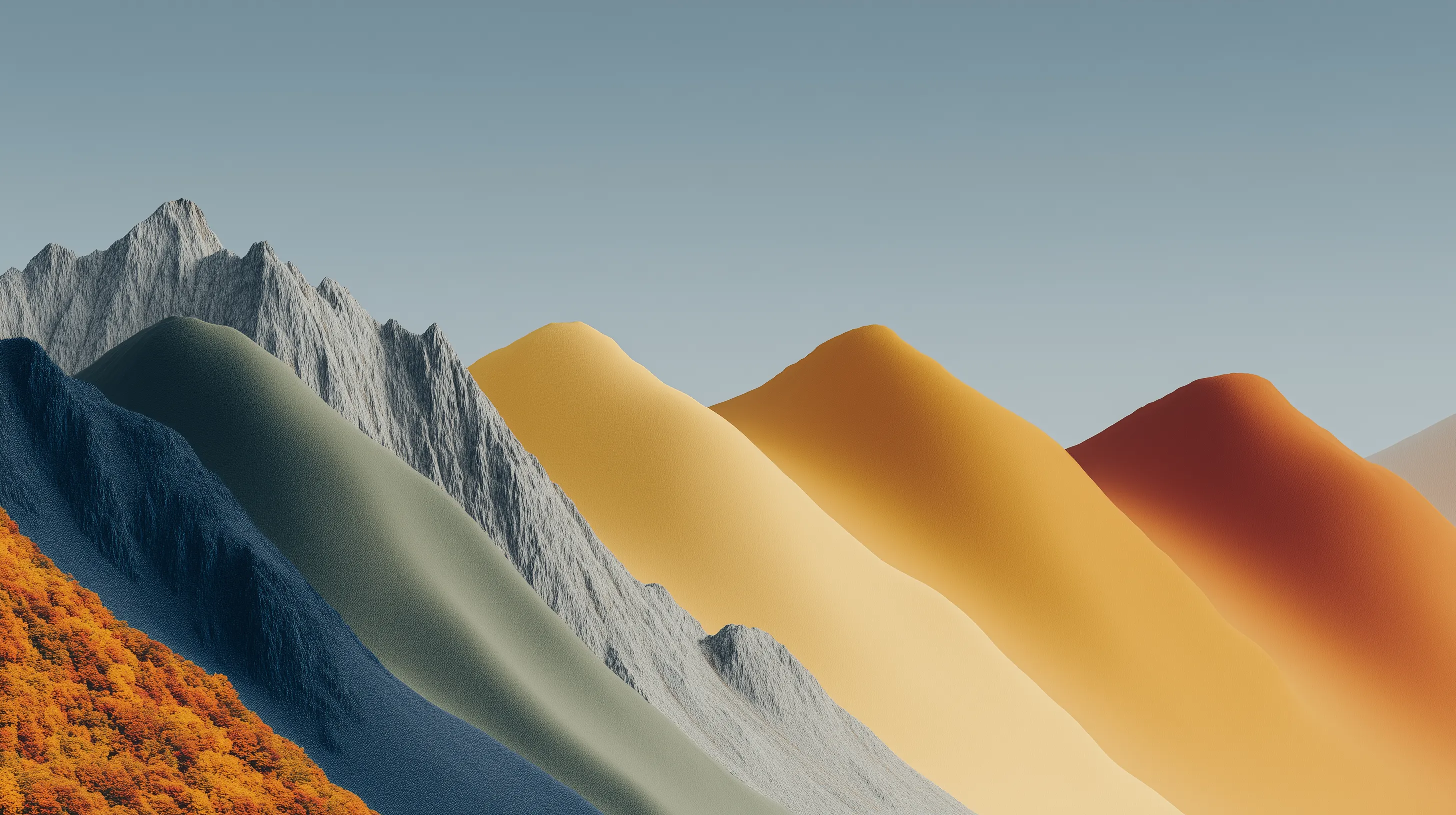 Abstract Mountain and Dune Landscape