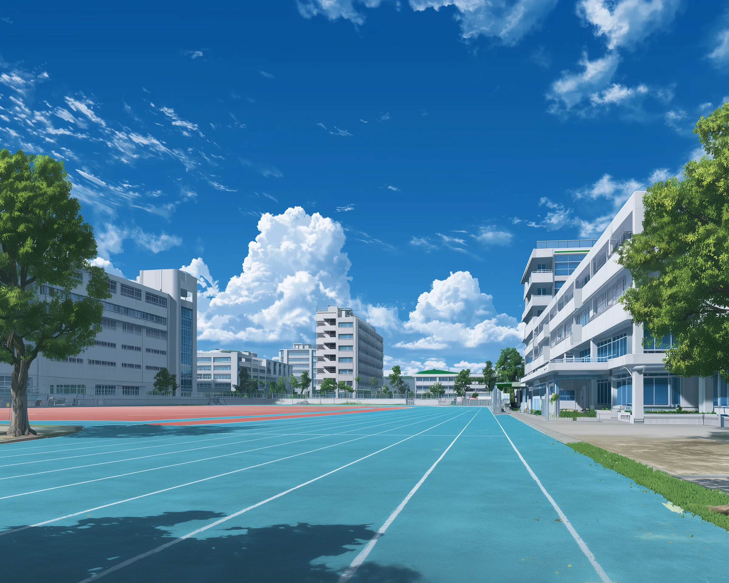 Sunny anime school track and campus