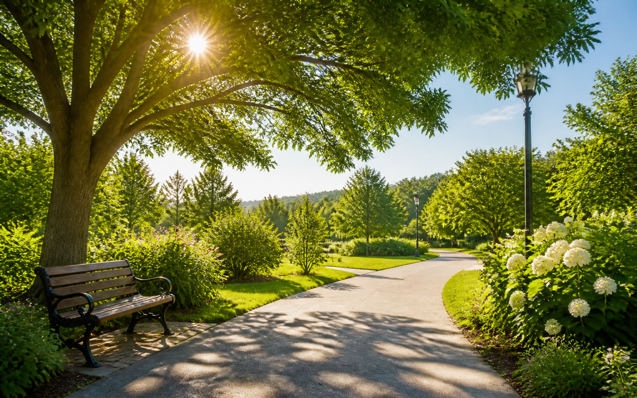 Bright sunny day with shade and fresh air