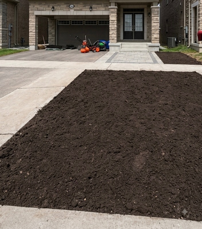 Front yard before service
