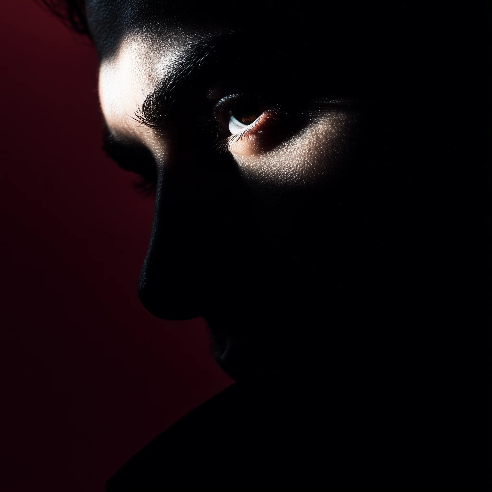 Dramatic Low-Key Portrait with Single Eye