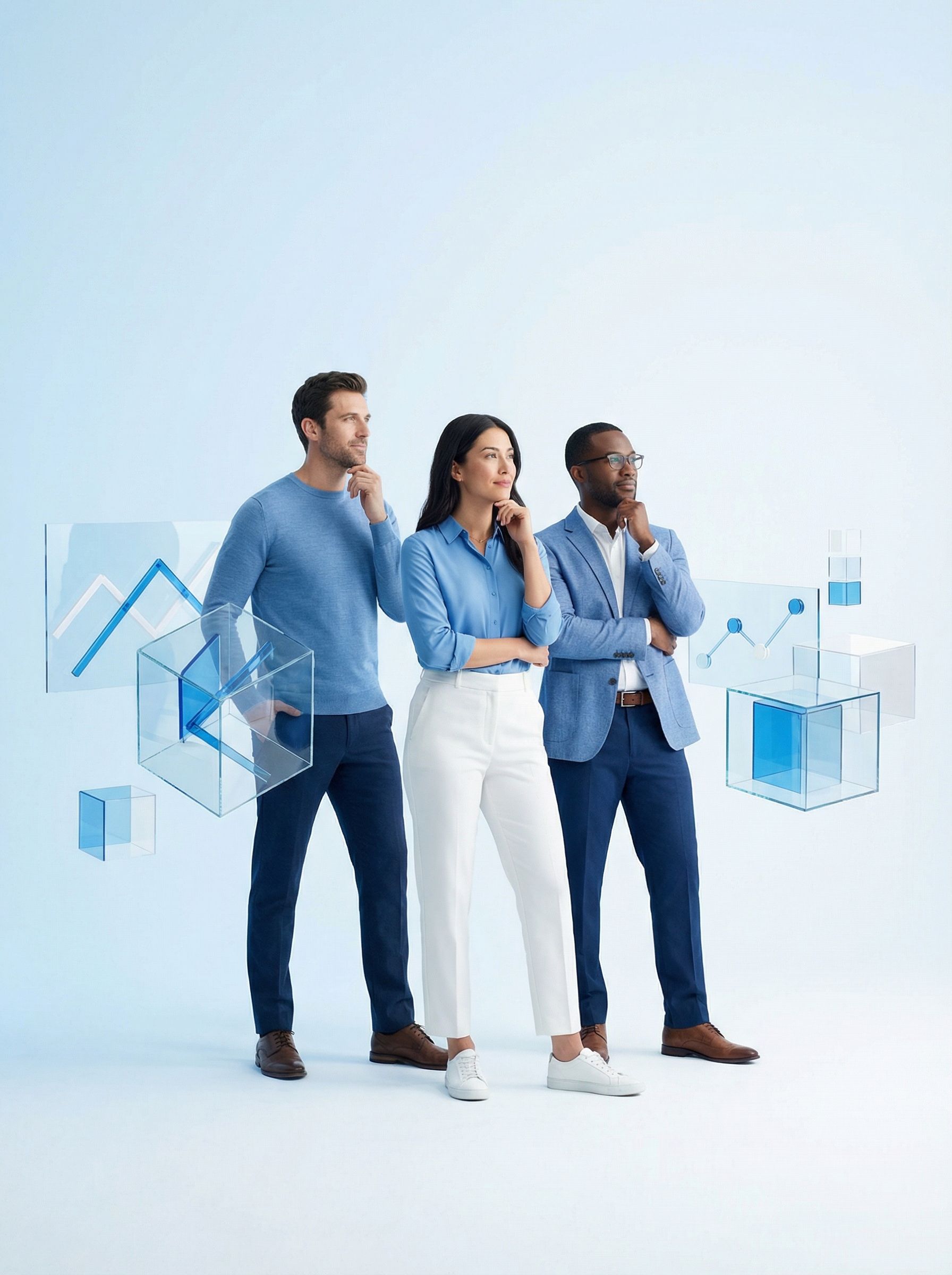 Business team with data visualization graphics