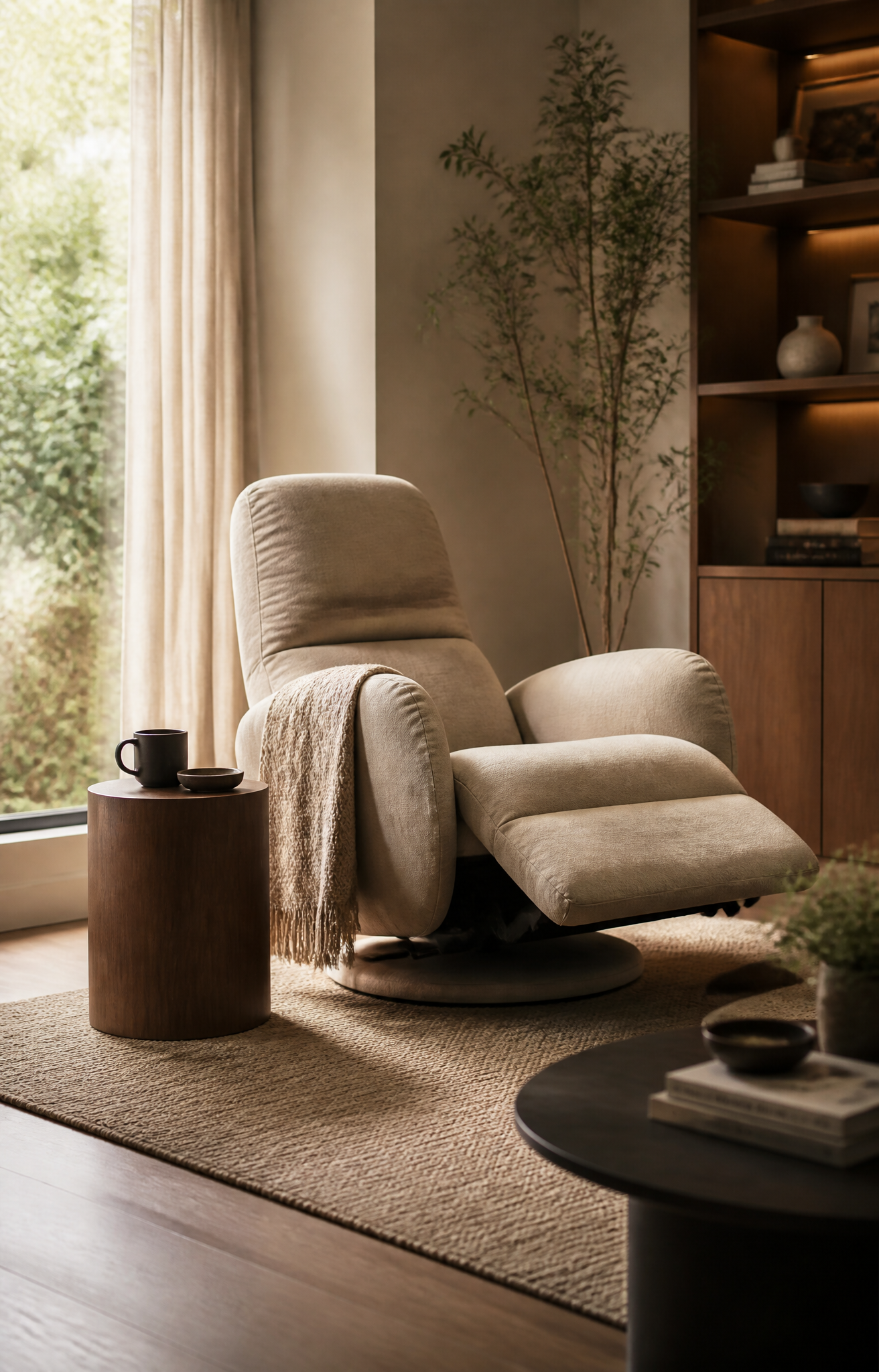 Modern Recliner Chair in Minimalist Living Room