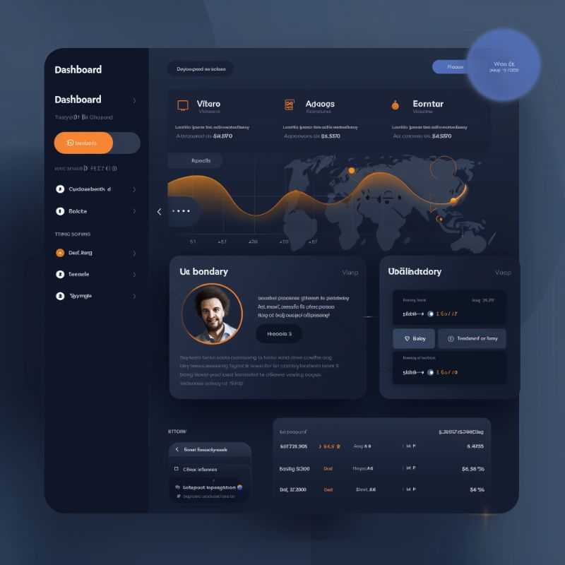 Dark Mode Financial Analytics Dashboard UI