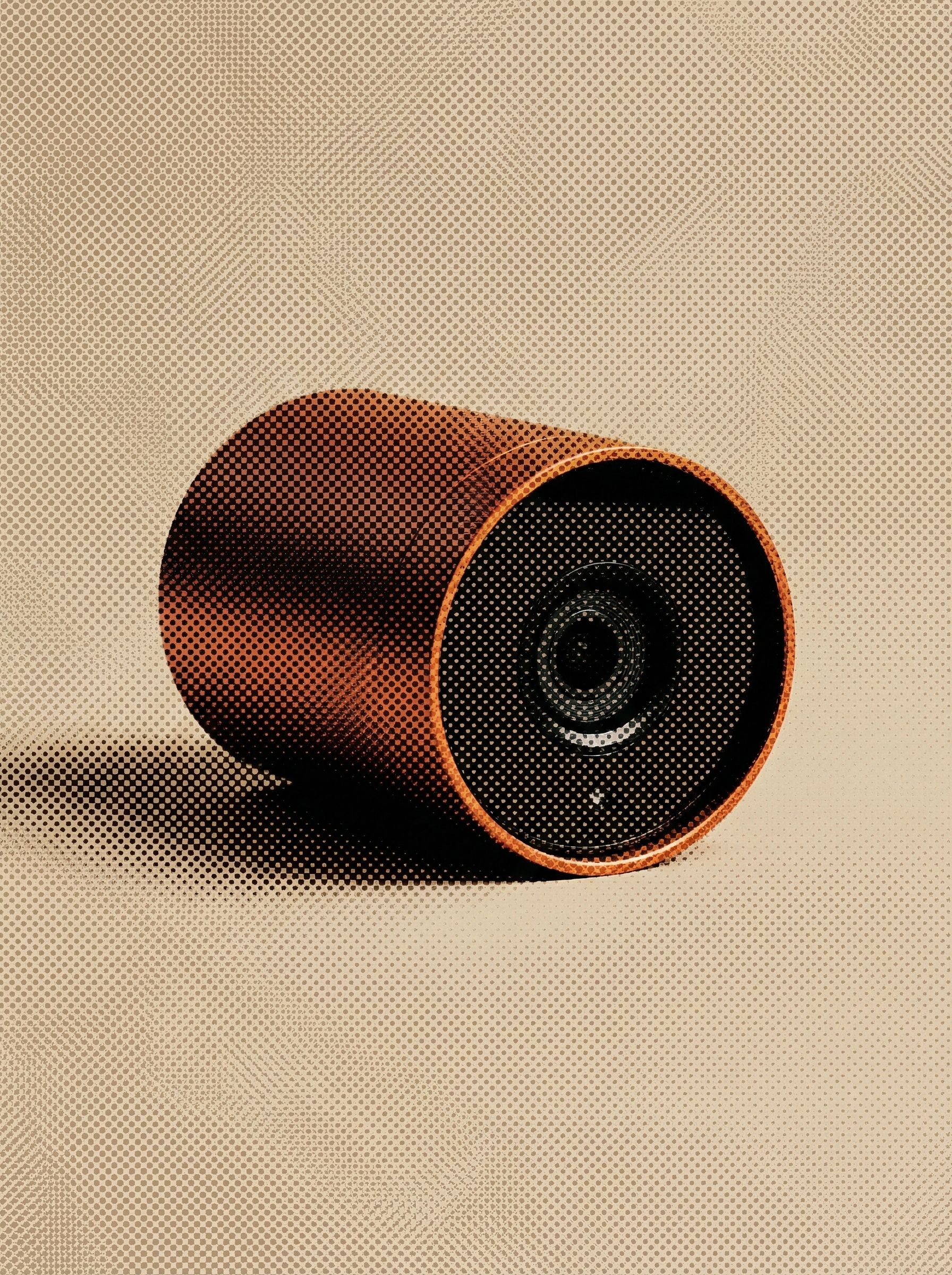 Halftone Style Security Camera Close-Up