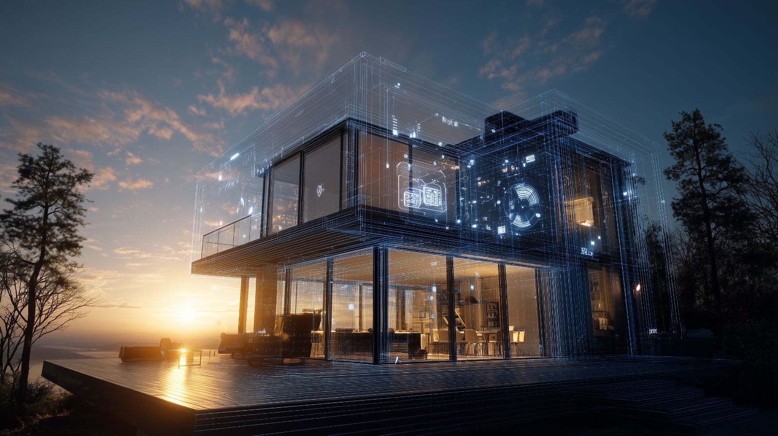 Clients touring a modern property