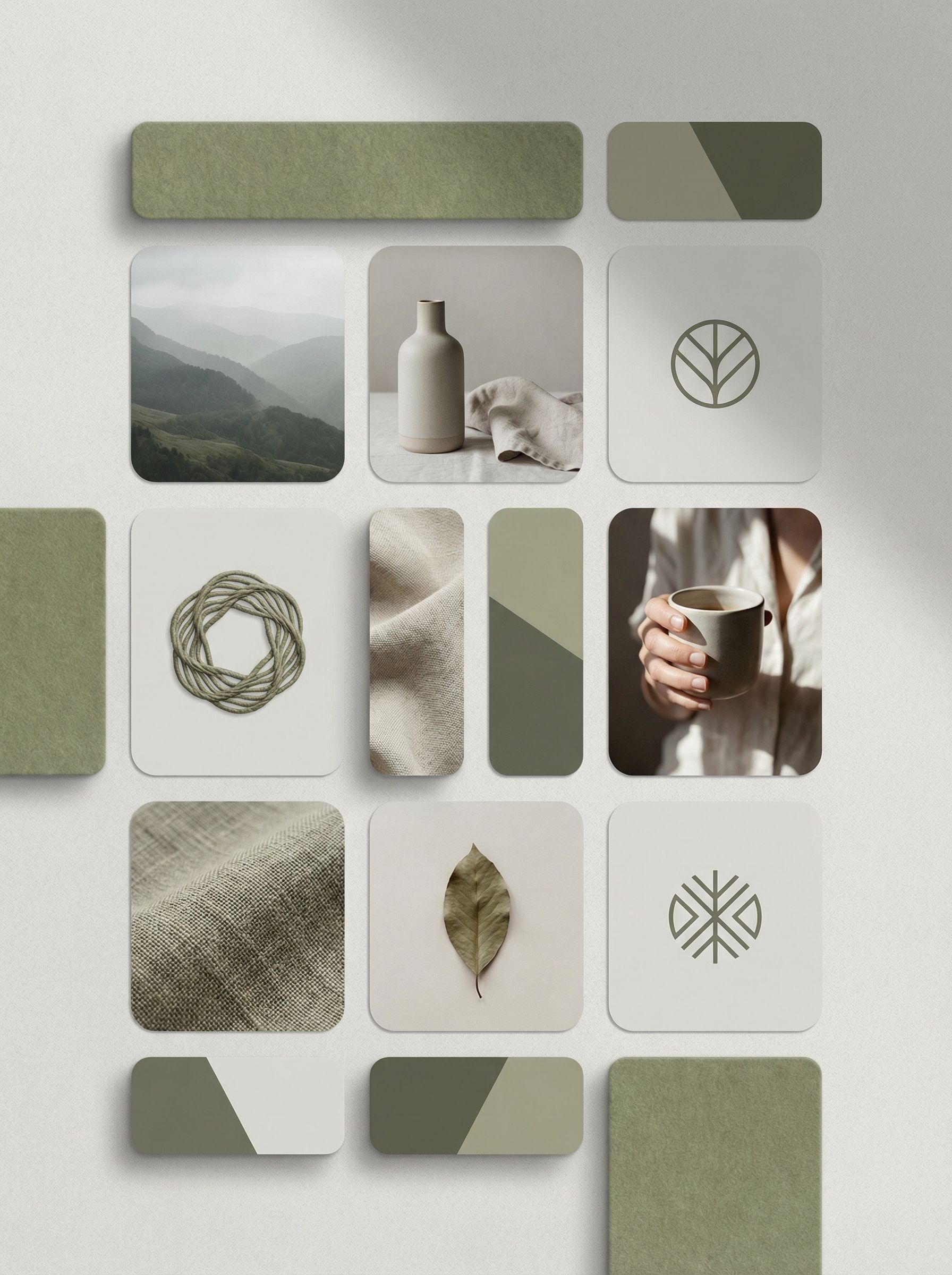 Minimalist nature-inspired brand moodboard