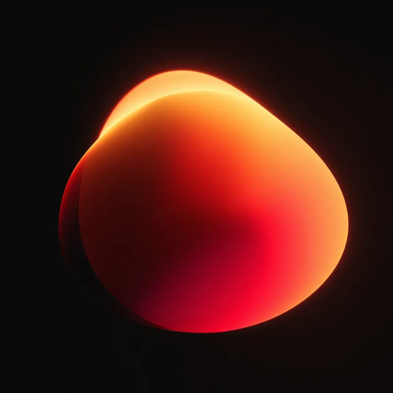 Glowing Red-Orange Abstract Blob on Dark Background