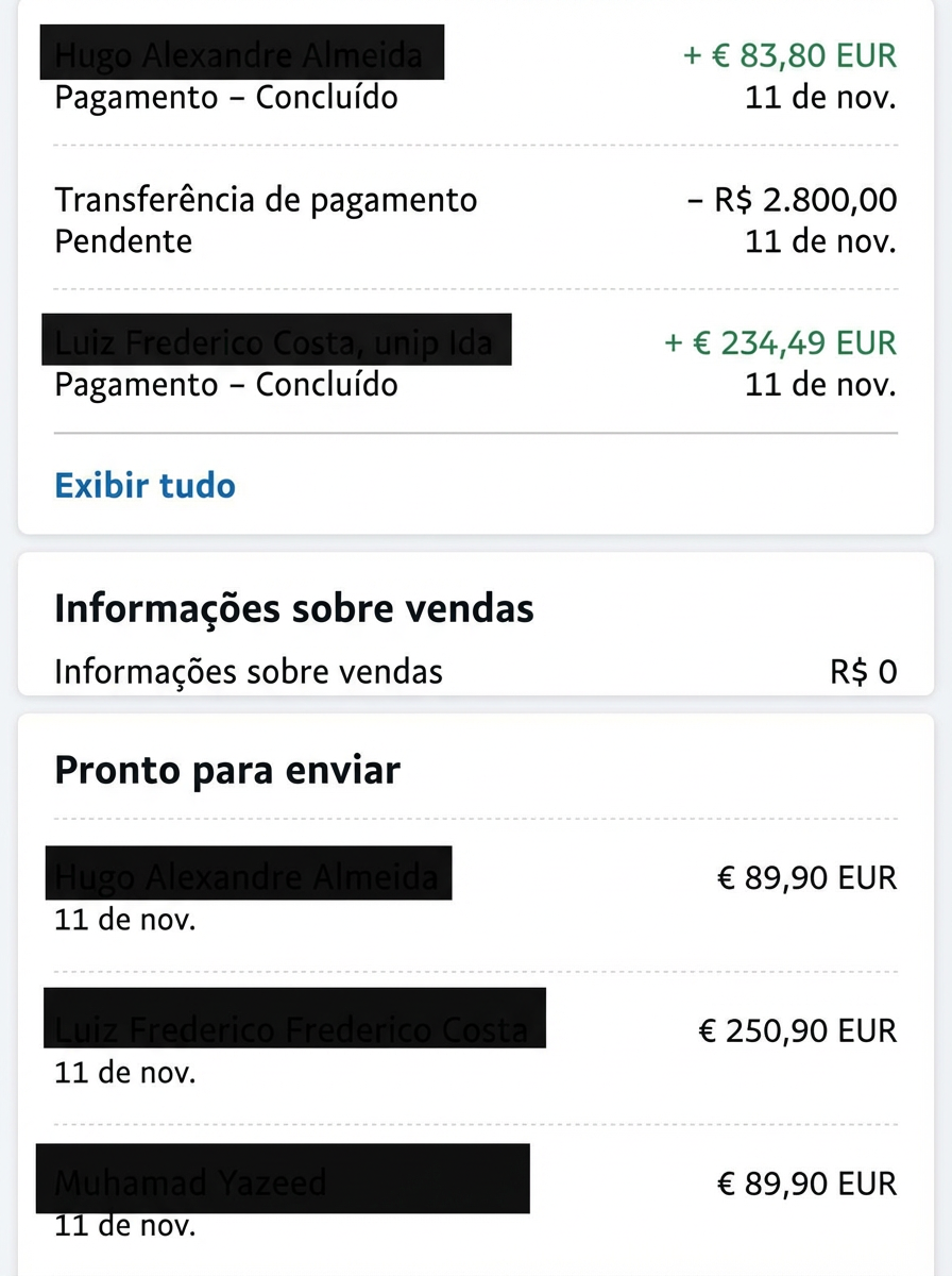 Saldo PayPal Disponível