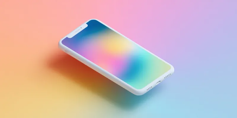 Minimal Smartphone Mockup on Pastel Gradient