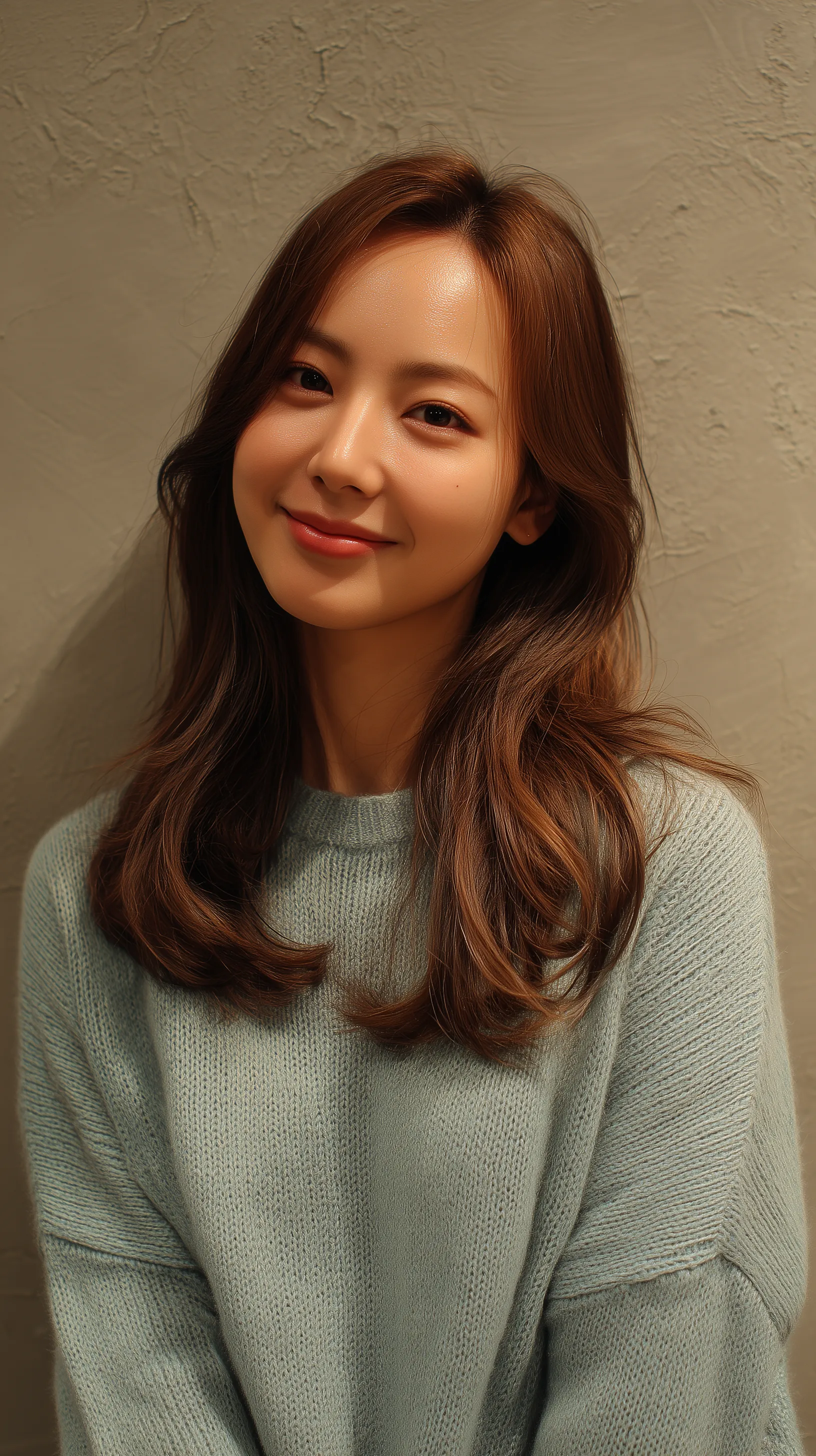 Warm portrait of woman in soft knit sweater