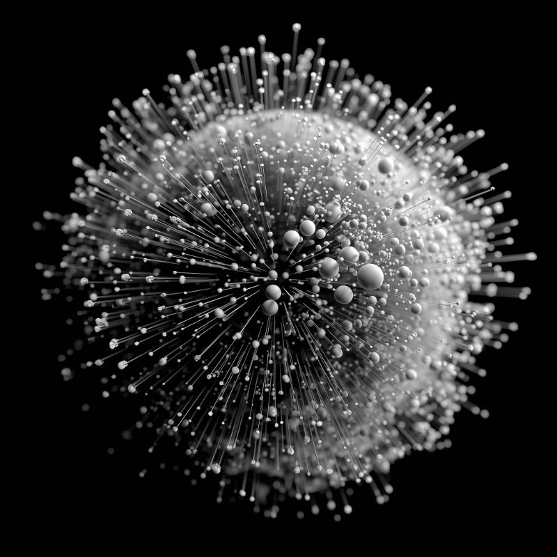 Abstract Particle Sphere on Black