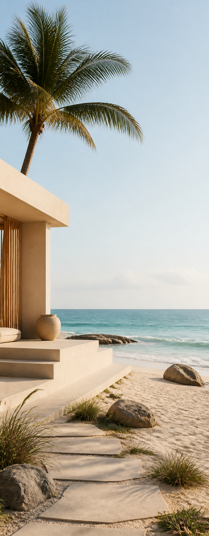 Minimalist Beach Villa Entrance