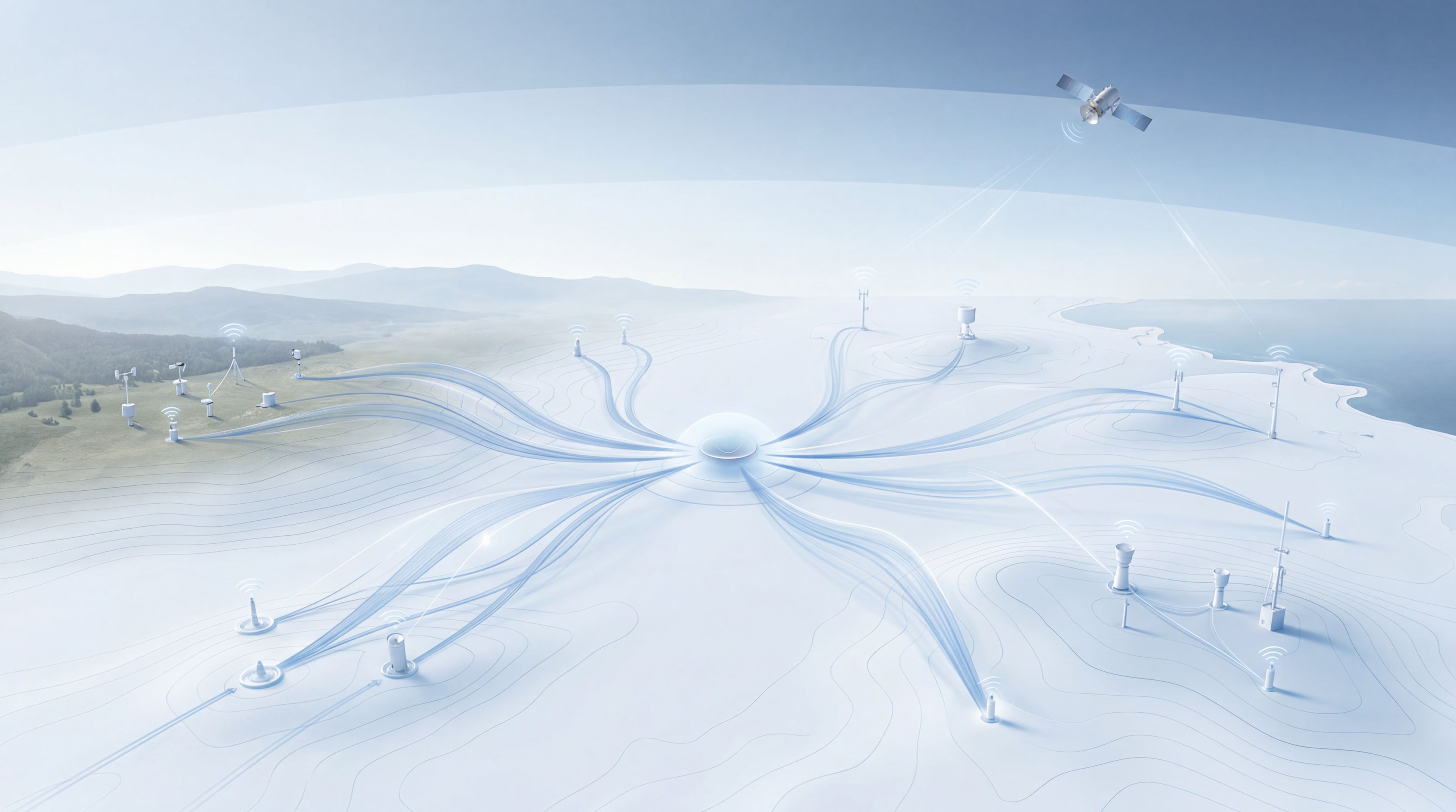 Satellite-Connected Terrain Network Visualization