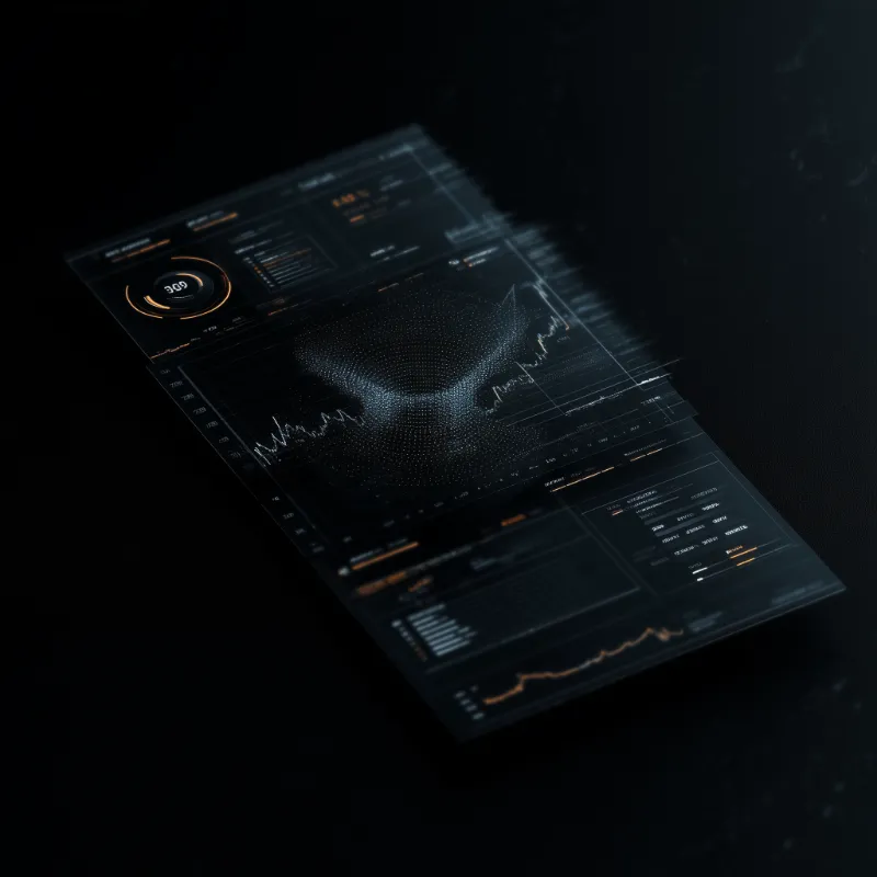 Futuristic Dark Data Dashboard Interface