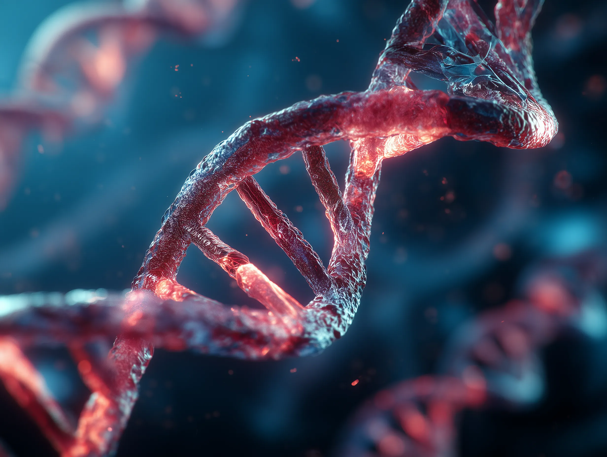 3D Render of Microscopic DNA Double Helix