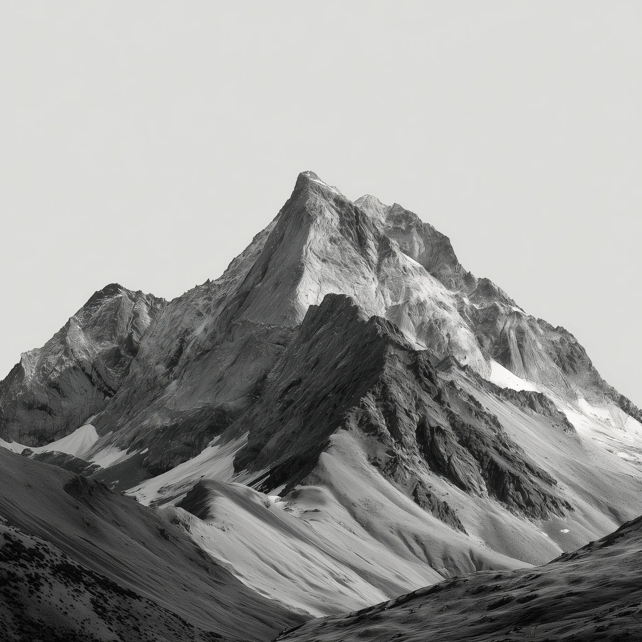 Monochrome Rocky Mountain Peak