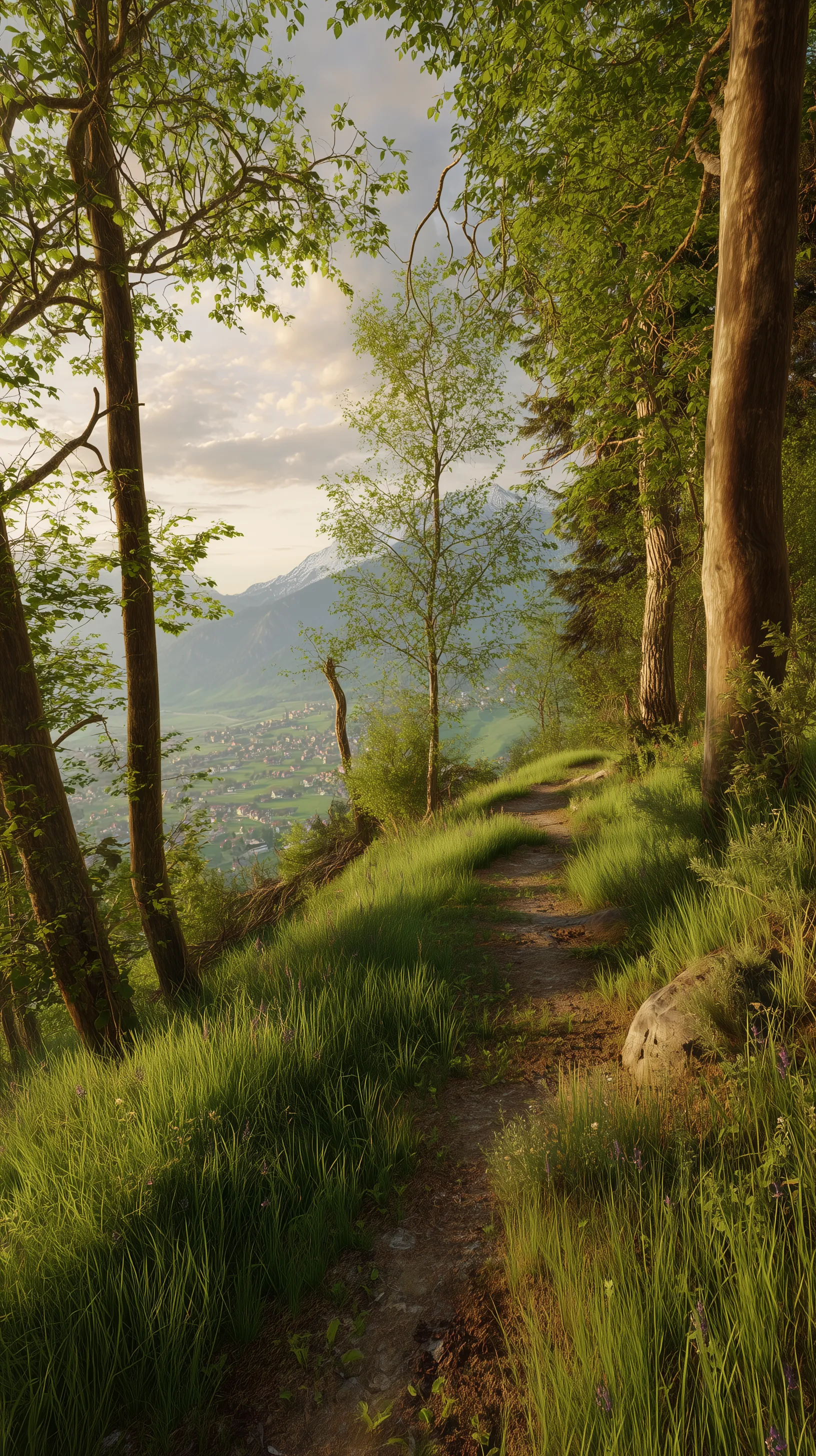 Scenic Alpine Forest Hiking Path