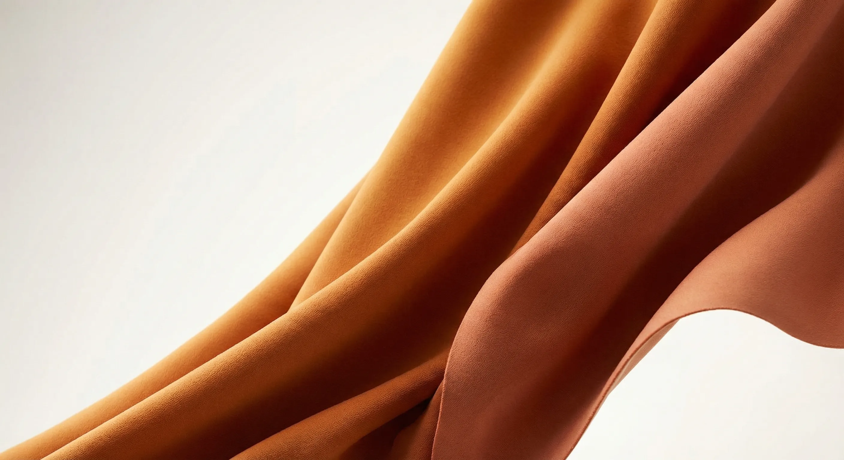 Flowing Terracotta Fabric Drapes