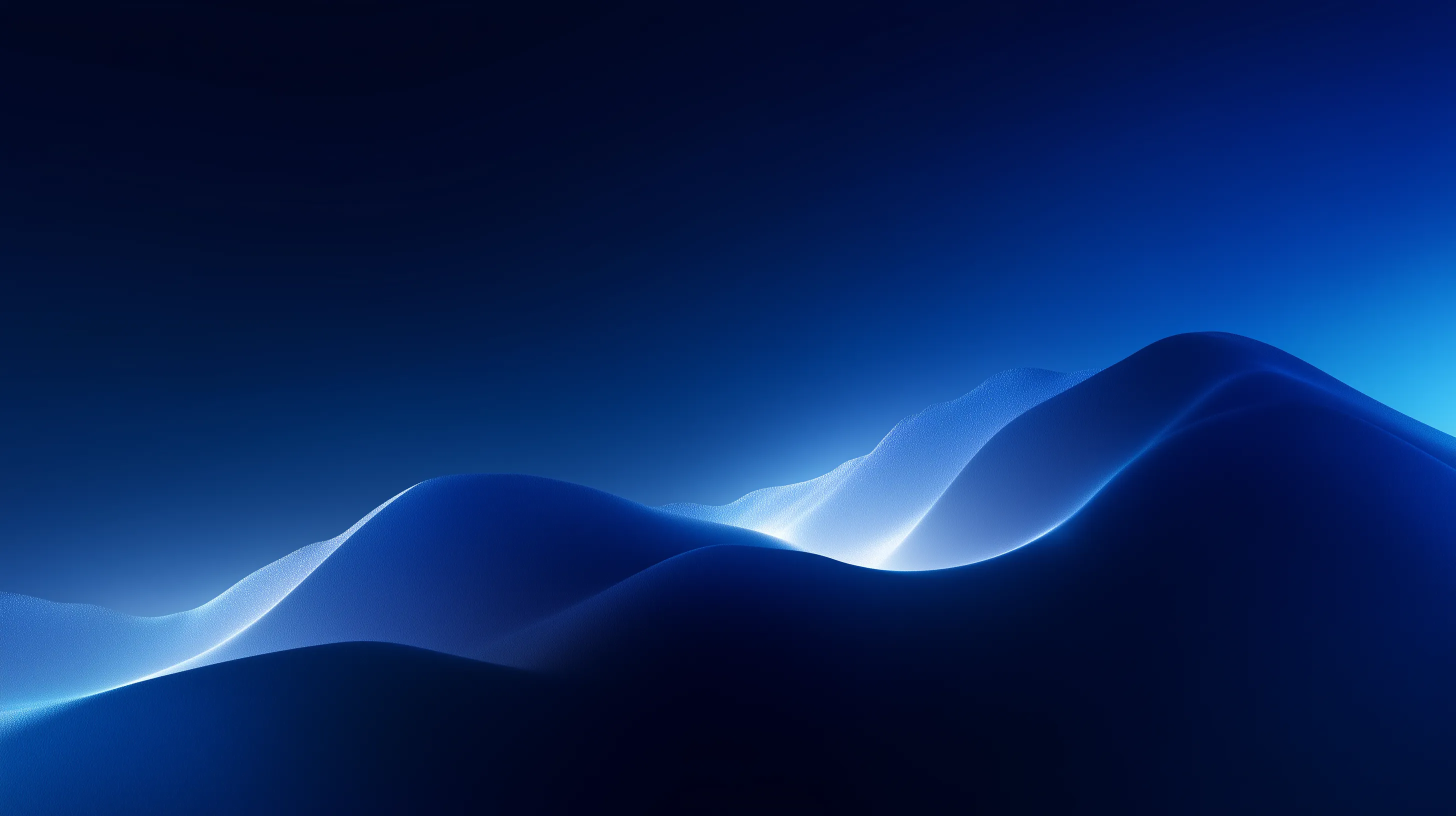 Abstract Blue Glowing Wave Landscape