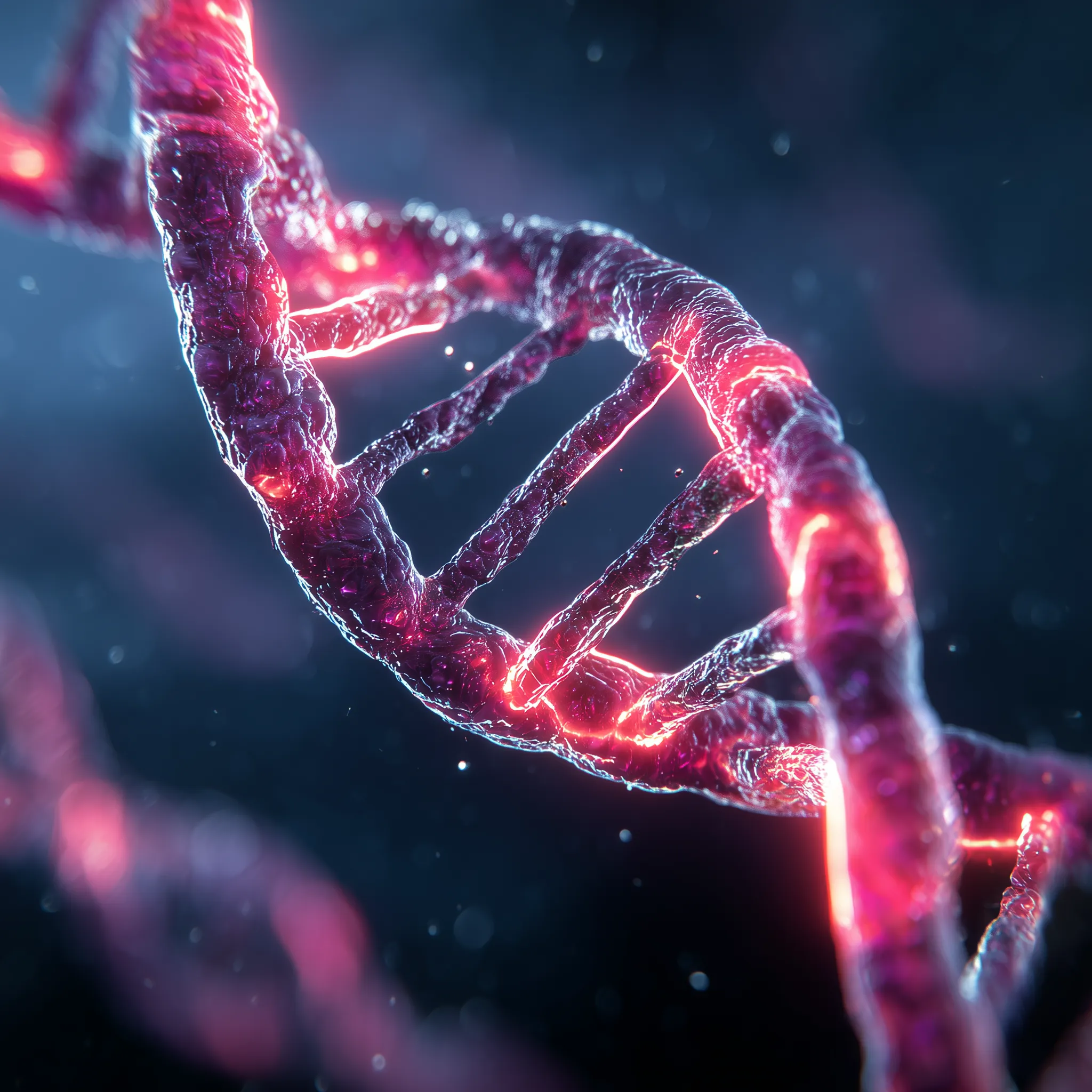 Glowing DNA Double Helix Scientific Illustration