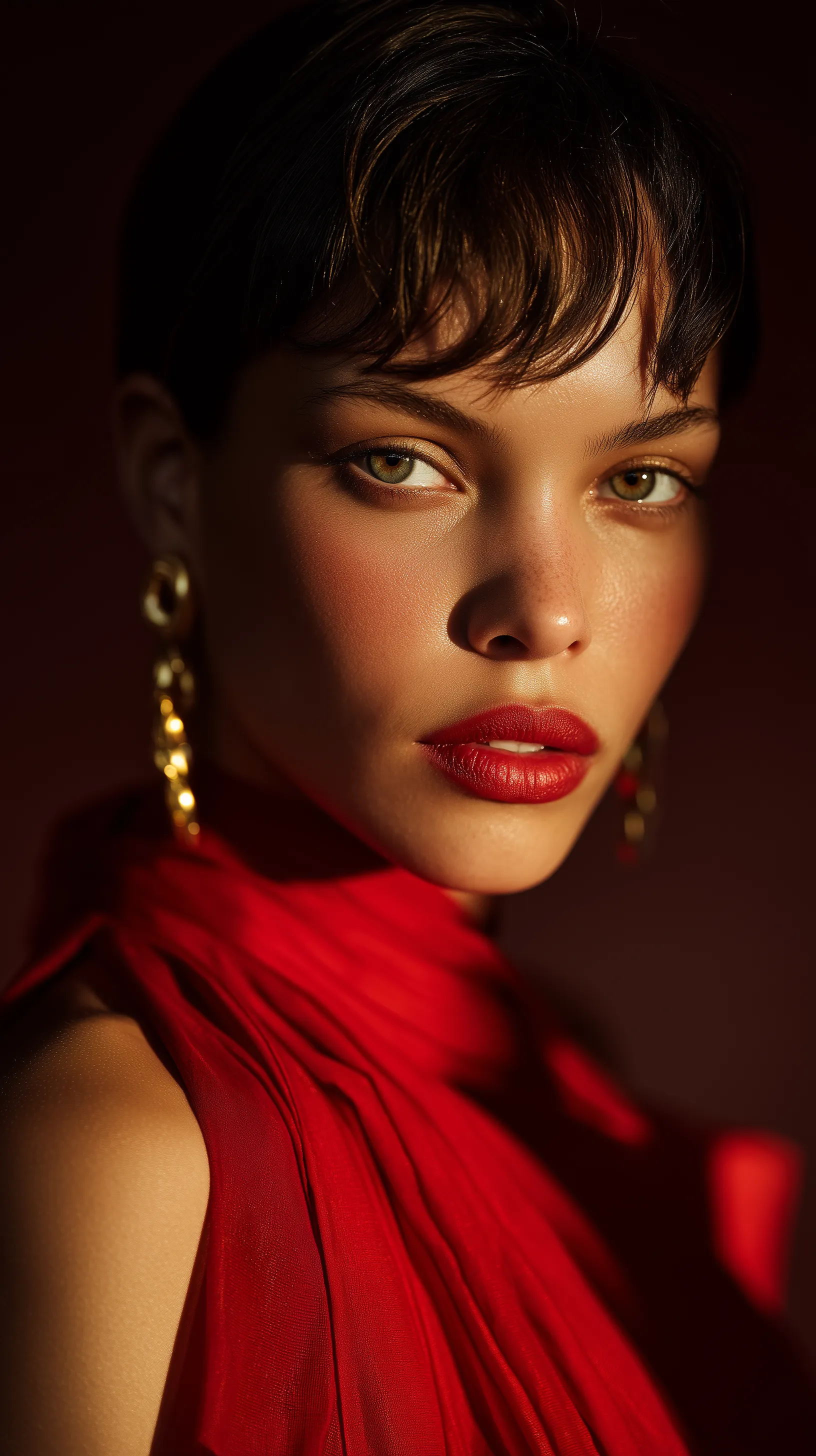 Elegant Portrait of a Woman in Red