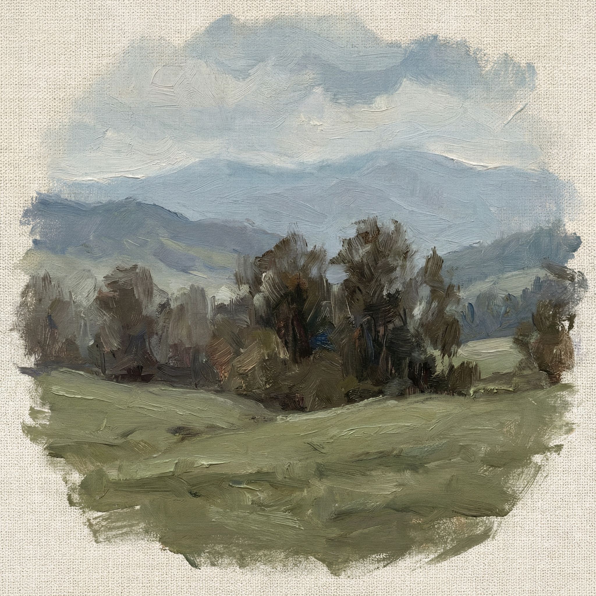 Impressionist Hillside Landscape Painting