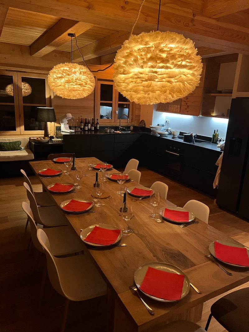 Modern Rustic Dining Room with Set Table