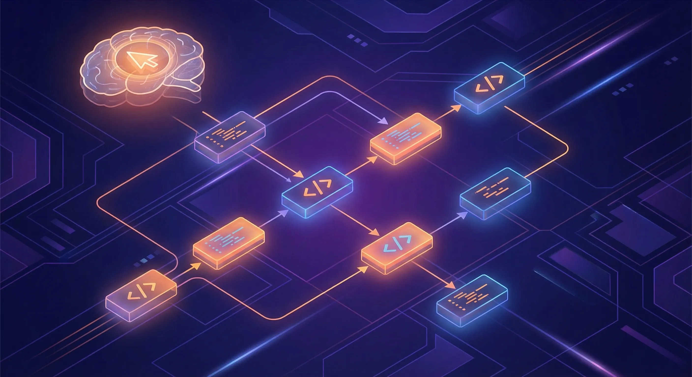 AI-driven software workflow illustration