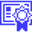 Blue Certificate Outline Icon