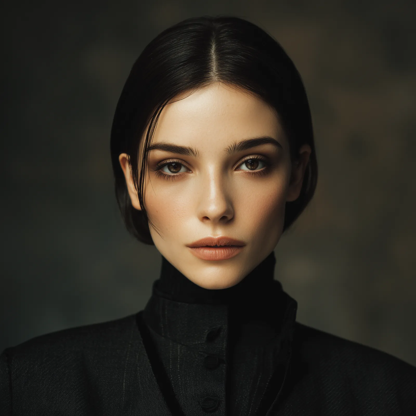 Close editorial portrait from the Nova Couture visual campaign