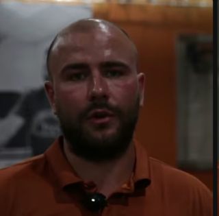 Silhouette profile with neon orange sunglasses