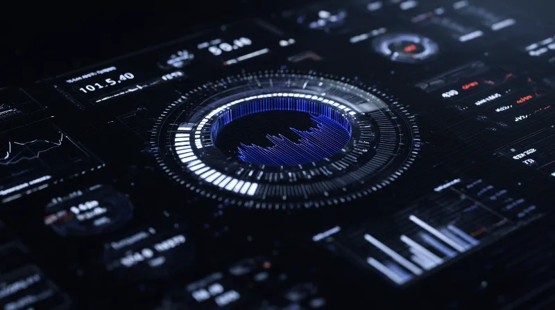 Futuristic HUD Dashboard with Circular Data Visualizations